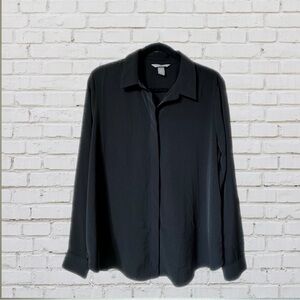 H&M Black Collared Blouse